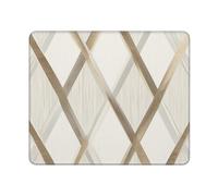 Mouse Pad Waterproof Gaming Mousepad with Non-Slip Rubber Base Profile Geometric Ivory Gold Mouse Mat Square Computer Mousepad for Laptop Washable Desk Mat for Office Table Home 25x30 cm