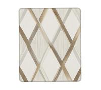 Mouse Pad Waterproof Gaming Mousepad with Non-Slip Rubber Base Profile Geometric Ivory Gold Mouse Mat Computer Mousepad for Laptop Washable Desk Mat for Office Table Home 25x30 cm