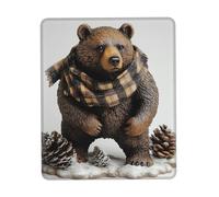 Mouse Pad Waterproof Gaming Mousepad with Non-Slip Rubber Base Rustic Lodge Bear Mouse Mat Computer Mousepad for Laptop Washable Desk Mat for Office Table Home 25x30 cm