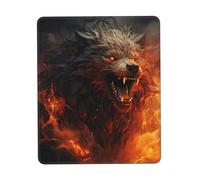 Mouse Pad Waterproof Gaming Mousepad with Non-Slip Rubber Base Wild Wolf in the Fire Mouse Mat Computer Mousepad for Laptop Washable Desk Mat for Office Table Home 25x30 cm