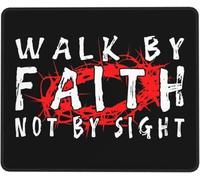 Mouse Pad We Walk By Faith Not By Sight Comfortable Mice Mat Stitched Edges Gaming Mousepad For Work Desk Laptop 25X30Cm
