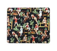 Mouse Pad Western Country Cowboy Cowgirl Rustic Horse Riding Desktop Mouse Pad Soft Table Mat With Stitched Edges For Wireless Mouse Home Laptop 25X30Cm