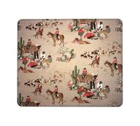 Mouse Pad Western Country Rustic Cowboy Cowgirl Rodeo Mouse Pad With Stitched Edges Pc And Mac Gaming Accessories Comfortable For Work Desk Laptop 25X30Cm