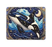 Mouse Pad Whale Moon Small Mouse Mat 27 x 22cm with Non-Slip Rubber Base, Waterproof Mousepad, Gaming Mousemat for Women Kids Men Laptops Keyboard Tray Home Traveling Office Accessories D-431