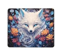 Mouse Pad White Fox Small Mouse Mat 40 x 30cm with Non-Slip Rubber Base, Waterproof Mousepad, Gaming Mousemat for Women Kids Men Laptops Keyboard Tray Home Traveling Office Accessories D-20