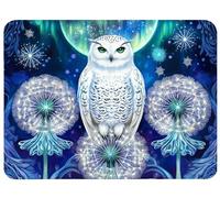 Mouse Pad White Mouse Mat 7.87x5.9in Desk Mat Office Accessories Improves Speed and Accuracy Mousepad with Stitched Edges and Anti Slip Rubber Base for Esport Computer, Gaming, Owl Desk Pad, Model921