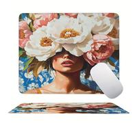 Mouse Pad White Woman, Mini Gaming Mouse Pad 220x180mm, Non-Slip Rubber Base for Stable Grip on Smooth Surfaces, Improved Precision and Speed, with Anti-Fray Stitched Edges Gifts for Men s0z-230