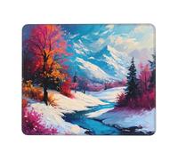 Mouse Pad Winter Scenery Small Mouse Mat 30 x 25cm with Non-Slip Rubber Base, Waterproof Mousepad, Gaming Mousemat for Women Kids Men Laptops Keyboard Tray Home Traveling Office Accessories D-190