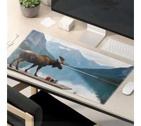 Mouse Pad With Funny Sayings Alpine Majesty: A Moose'S Tea Break By The Lake Mouse Pad Funny Mousepads For Work Desk Pad Large