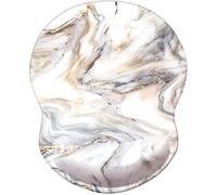 Mouse Pad with Gel Wrist Rest Support, Non Slip Rubber Base Mouse Mat for Office, Gaming, Computer, Laptop and Mac (Wrist-Grey Marble)