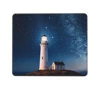 Mouse Pad with Non-Slip Rubber Base 10 x 12 inch Mouse Mat with Stitched Edge Lighthouse Under Starry Night Sky Gaming Mousepad for Wireless Mouse Computer Laptop Home Office Desk Pad