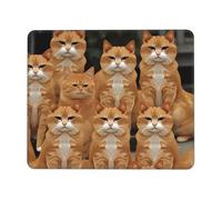 Mouse Pad with Non-Slip Rubber Base 10 x 12 inch Mouse Mat with Stitched Edge Orange Cats Gaming Mousepad for Wireless Mouse Computer Laptop Home Office Desk Pad