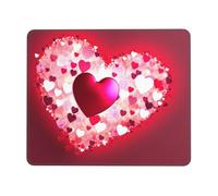Mouse Pad with Non-Slip Rubber Base 10 x 12 inch Mouse Mat with Stitched Edge Valentine's Day Love Heart Gaming Mousepad for Wireless Mouse Computer Laptop Home Office Desk Pad