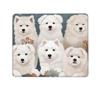 Mouse Pad with Non-Slip Rubber Base 7.9 x 9.5 in Mouse Mat with Stitched Edge Little White Dogs Pattern Gaming Mousepad for Wireless Mouse Computer Laptop Home Office Desk Pad