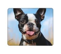 Mouse Pad with Non-Slip Rubber Base 7.9 x 9.5 in Mouse Mat with Stitched Edge Lovely Boston Terrier Gaming Mousepad for Wireless Mouse Computer Laptop Home Office Desk Pad