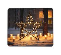 Mouse Pad with Non-Slip Rubber Base 7.9 x 9.5 in Mouse Mat with Stitched Edge Merry Christmas Star Gaming Mousepad for Wireless Mouse Computer Laptop Home Office Desk Pad