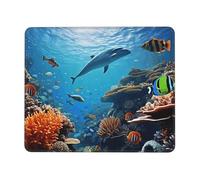 Mouse Pad with Non-Slip Rubber Base 7.9 x 9.5 in Mouse Mat with Stitched Edge Ocean Sea Seabed Coral Fish Gaming Mousepad for Wireless Mouse Computer Laptop Home Office Desk Pad