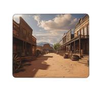 Mouse Pad with Non-Slip Rubber Base 7.9 x 9.5 in Mouse Mat with Stitched Edge Old Wild West Cowboy Town Gaming Mousepad for Wireless Mouse Computer Laptop Home Office Desk Pad