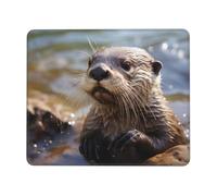 Mouse Pad with Non-Slip Rubber Base 7.9 x 9.5 in Mouse Mat with Stitched Edge Otter Playing in The Water Gaming Mousepad for Wireless Mouse Computer Laptop Home Office Desk Pad