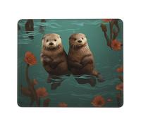 Mouse Pad with Non-Slip Rubber Base 7.9 x 9.5 in Mouse Mat with Stitched Edge Otters in Love Gaming Mousepad for Wireless Mouse Computer Laptop Home Office Desk Pad