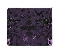 Mouse Pad with Non-Slip Rubber Base 7.9 x 9.5 in Mouse Mat with Stitched Edge Purple Black Goth Spooky Gaming Mousepad for Wireless Mouse Computer Laptop Home Office Desk Pad