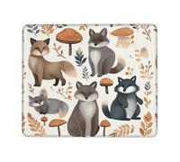 Mouse Pad with Non-Slip Rubber Base 7.9 x 9.5 in Mouse Mat with Stitched Edge Woodland Raccoon Animals Gaming Mousepad for Wireless Mouse Computer Laptop Home Office Desk Pad