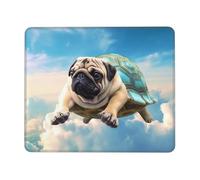 Mouse Pad with Non-Slip Rubber Base 7 x 8.6 in Mouse Mat with Stitched Edge Funny Turtle Pug Dog in The Sky Gaming Mousepad for Wireless Mouse Computer Laptop Home Office Desk Pad