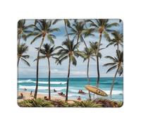 Mouse Pad with Non-Slip Rubber Base 7 x 8.6 in Mouse Mat with Stitched Edge Hawaiian Surfer on Wavy Gaming Mousepad for Wireless Mouse Computer Laptop Home Office Desk Pad