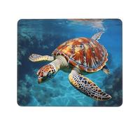 Mouse Pad with Non-Slip Rubber Base 7 x 8.6 in Mouse Mat with Stitched Edge Ocean Cute sea Turtle Oil Painting Gaming Mousepad for Wireless Mouse Computer Laptop Home Office Desk Pad
