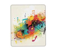 Mouse Pad with Non-Slip Rubber Base Abstract Music Themed Mouse Mat with Stitched Edge 7 x 8.6 in Gaming Mousepad for Wireless Mouse Computer Laptop Home Office Desk Pad