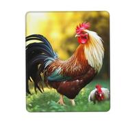 Mouse Pad with Non-Slip Rubber Base Beautiful Rooster Hen Mouse Mat with Stitched Edge 10 x 12 inch Gaming Mousepad for Wireless Mouse Computer Laptop Home Office Desk Pad