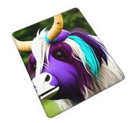 Mouse Pad with Non-Slip Rubber Base, Colorful Cow's Head, Mouse Pads for Computers, Laptop, Gaming, Office & Home - 7 x 8.6 in