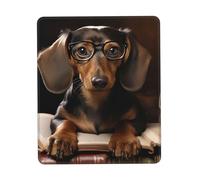 Mouse Pad with Non-Slip Rubber Base Dachshund Book Mouse Mat with Stitched Edge 7 x 8.6 in Gaming Mousepad for Wireless Mouse Computer Laptop Home Office Desk Pad