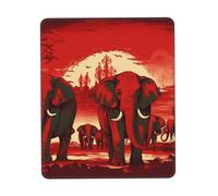 Mouse Pad with Non-Slip Rubber Base Elephants Red Mouse Mat with Stitched Edge 10 x 12 inch Gaming Mousepad for Wireless Mouse Computer Laptop Home Office Desk Pad