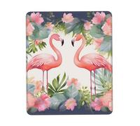 Mouse Pad with Non-Slip Rubber Base Flamingos and Flowers Mouse Mat with Stitched Edge 7 x 8.6 in Gaming Mousepad for Wireless Mouse Computer Laptop Home Office Desk Pad