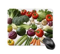 Mouse Pad with Non-Slip Rubber Base Introduction of Various Vegetables Mouse Mat with Stitched Edge Mousepad for Desk Wireless Mouse Gaming Mouse Mat for Computer Laptop Home Office