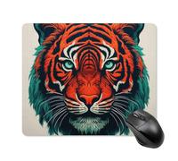 Mouse Pad with Non-Slip Rubber Base Red Tiger Face Mouse Mat with Stitched Edge Mousepad for Desk Wireless Mouse Gaming Mouse Mat for Computer Laptop Home Office