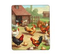 Mouse Pad with Non-Slip Rubber Base Roast Chicken Hen Farm Mouse Mat with Stitched Edge 10 x 12 inch Gaming Mousepad for Wireless Mouse Computer Laptop Home Office Desk Pad