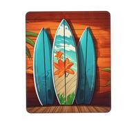 Mouse Pad with Non-Slip Rubber Base Surfboard on Wooden Mouse Mat with Stitched Edge 8.3 x 10.3 in Gaming Mousepad for Wireless Mouse Computer Laptop Home Office Desk Pad
