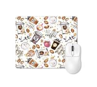 Mouse Pad with Non-Slip Rubber Base, Waterproof Durable Pad for Office, Laptop, Gaming, and Home, Square Wireless Mousepad(Coffee Bean)