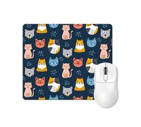 Mouse Pad with Non-Slip Rubber Base, Waterproof Durable Pad for Office, Laptop, Gaming, and Home, Square Wireless Mousepad(Colorful Cute Cats)