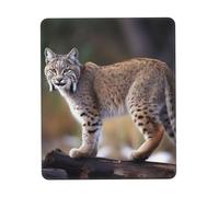 Mouse Pad with Non-Slip Rubber Base Wild Bobcat Mouse Mat with Stitched Edge 8.3 x 10.3 in Gaming Mousepad for Wireless Mouse Computer Laptop Home Office Desk Pad