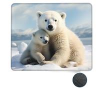 Mouse Pad with Stitched Edge Comfortable Mouse Mat with Non-Slip Rubber Base Washable Computer Mousepads Cute Polar Bear Square Gaming Mouse Mat for Laptop Office Home 7 x 8.6 in
