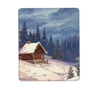Mouse Pad with Stitched Edge Comfortable Mouse Pads Waterproof Non-Slip Gaming Mousepad Cabin in The Woods Square Computer Mouse Mat Washable Mousepads for Office Home Laptop 7.9 x 9.5 in