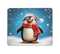 Mouse Pad with Stitched Edge Comfortable Mouse Pads Waterproof Non-Slip Gaming Mousepad Christmas Funny Penguin Square Computer Mouse Mat Washable Mousepads for Office Home Laptop 7 x 8.6 in