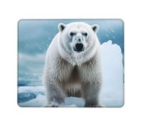 Mouse Pad with Stitched Edge Comfortable Mouse Pads Waterproof Non-Slip Gaming Mousepad Cool Animal White Polar Bear Square Computer Mouse Mat Washable Mousepads for Office Home Laptop 8.3 x 10.3 in