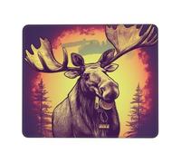 Mouse Pad with Stitched Edge Comfortable Mouse Pads Waterproof Non-Slip Gaming Mousepad Cool Moose Square Computer Mouse Mat Washable Mousepads for Office Home Laptop 8.3 x 10.3 in