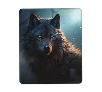 Mouse Pad with Stitched Edge Comfortable Mouse Pads Waterproof Non-Slip Gaming Mousepad Fantasy Wolf Square Computer Mouse Mat Washable Mousepads for Office Home Laptop 7.9 x 9.5 in
