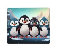 Mouse Pad with Stitched Edge Comfortable Mouse Pads Waterproof Non-Slip Gaming Mousepad Five Cute Penguins Square Computer Mouse Mat Washable Mousepads for Office Home Laptop 10 x 12 inch