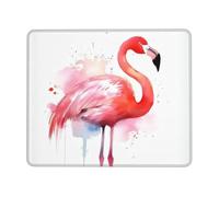 Mouse Pad with Stitched Edge Comfortable Mouse Pads Waterproof Non-Slip Gaming Mousepad Flamingo Watercolor Square Computer Mouse Mat Washable Mousepads for Office Home Laptop 8.3 x 10.3 in